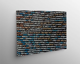 Code WallArt,Programming Canvas, Developer Office Decor, JavaScript Artwork, Tech Enthusiast Gift, Coder Aesthetic, Software Engineer Poster