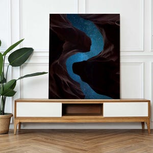 Schlucht Sternenhimmel Kunst, Nachthimmel Leinwand, Kosmische Landschaft Druck, Astronomie Poster, Milchstraße Fotografie, Natur Wandkunst