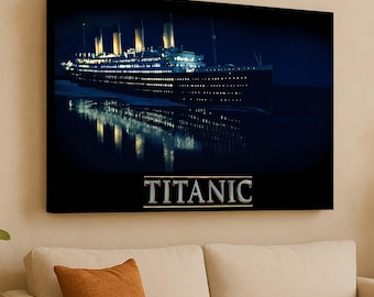 Arte mural del Titanic, póster de barco de película, lienzo del Titanic, decoración de barcos clásicos, impresión del Titanic para pared, arte náutico para pared, decoración de habitación del Titanic