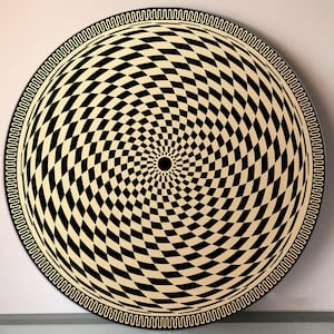Tempered Glass Optical Wall Art, Trippy Decor, Hypnotic Art Print, Geometric Wall Art, Illusion Room Art, Spiral Wall Design,Psychedelic Art