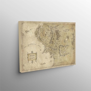 Herr Der Ringe, Karte Wandkunst, Fantastische Beliebte Wandkunst, Magische Wandkunst, Herr von, Ring, Erdkarte, Erdkarte, Retro Karte Wandkunst