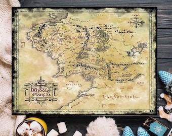 Middle Earth Map Gift Wall Art, Middle Earth Wall Art, Old Maps Wall Art, Decorative Wall Art, For Living Room, For Bedroom Aesthetic