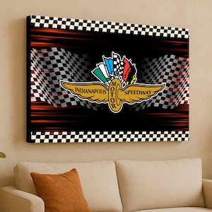 Indy 500 Wall Art, Racing Room Decor, Motorsports Canvas, Speedway Poster, Garage Wall Print, Auto Racing Decor, Track Art Canvas