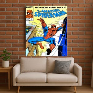 Spider Man Comic Book Art, Spiderman Wall Decor, Superhero Canvas, Retro Wall Print, Spiderman Canvas, Wall Art Gift, Hero Comics Art