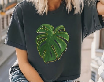 Monstera Shirt, Monstera Leaf Shirt, Monstera Leaf Tee, Botanical Shirt, Houseplant Shirt, Gift for Gardeners, Gardener Shirt, Gardening Tee