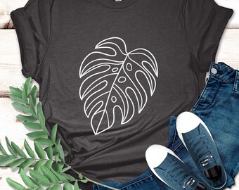 Monstera Shirt, Monstera Leaf Shirt, Monstera Leaf Tee, Botanical Shirt, Houseplant Shirt, Gift for Gardeners, Gardener Shirt, Gardening Tee