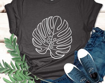 Monstera Shirt, Monstera Leaf Shirt, Monstera Leaf Tee, Botanical Shirt, Houseplant Shirt, Gift for Gardeners, Gardener Shirt, Gardening Tee