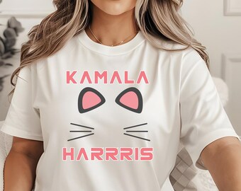 Kamala Harris Cat Lady Shirt | Cat Ladies for Kamala 2024 | Cat Mom Support Kamala Tee | Kamala Harris Rally T-Shirt