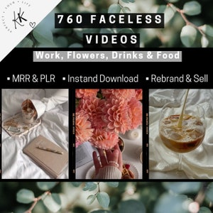 760 Aesthetic Faceless Instagram Reels, Videos, Story, Template with MRR & PLR, Canva Download, Video-Bundle, Drinks, Food, Coffee, Flowers