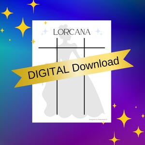 Może przedstawiać: Drukowalny plik do pobrania w formacie cyfrowym przedstawiający sylwetkę kobiety w sukni z tekstem "LorcaNA" i "DIGITAL Download" na białym tle.