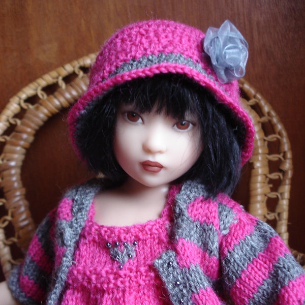 31.  English and  French INSTANT DOWNLOAD PDF knitting Pattern bjd or Helen Kish artist dolls 16"