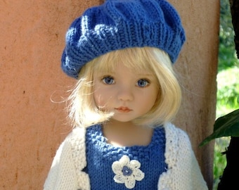 64.  English and  French INSTANT DOWNLOAD PDF knitting Pattern 13" dolls Little Darling Effner