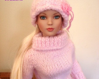 6.  Only  French INSTANT DOWNLOAD PDF knitting Pattern jacket and sweater only  Tonner 16" fashion doll