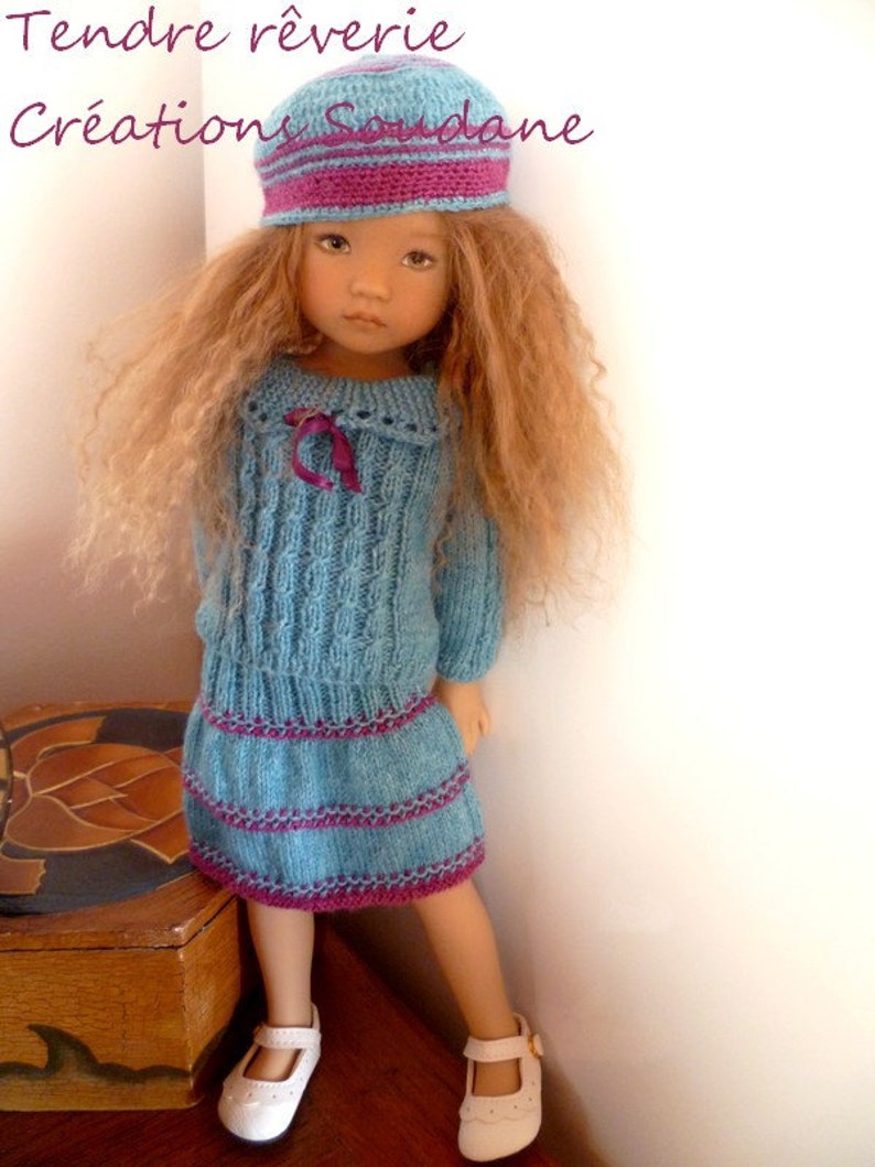 55. English and French INSTANT DOWNLOAD PDF knitting Pattern 13 dolls Little Darling image 6