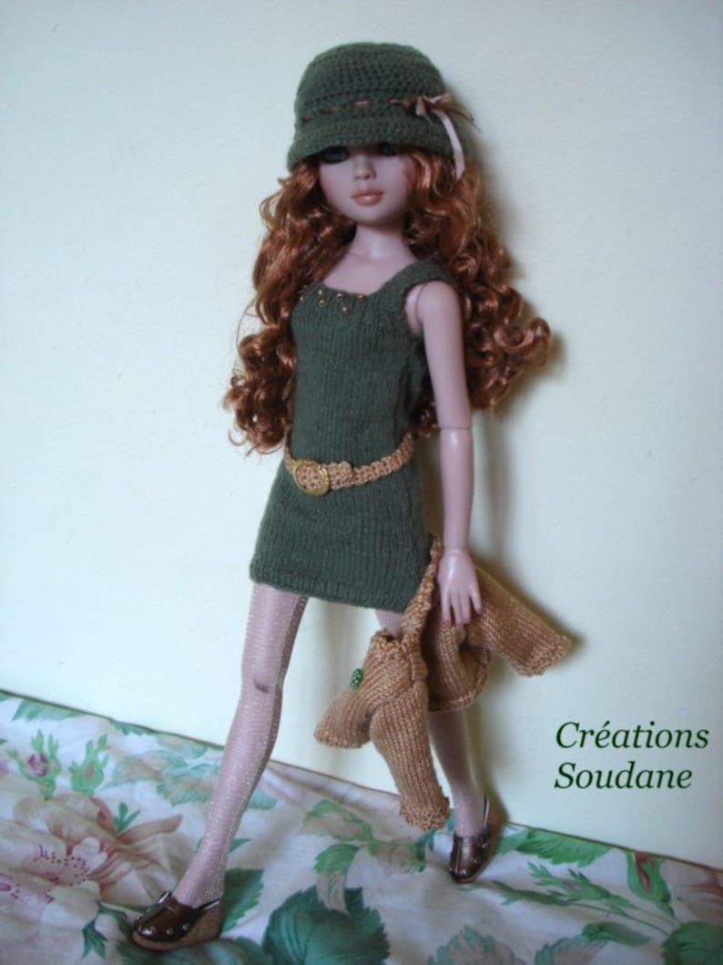 1. English and French INSTANT DOWNLOAD Pdf knitting pattern dress and jacket only for 16 Ellowyne 16 and Tonner doll image 5