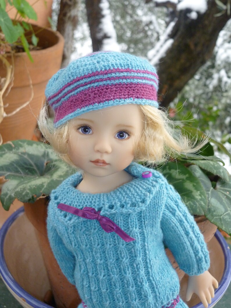 55. English and French INSTANT DOWNLOAD PDF knitting Pattern 13 dolls Little Darling image 1