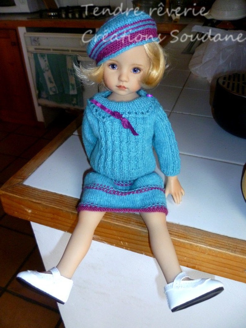 55. English and French INSTANT DOWNLOAD PDF knitting Pattern 13 dolls Little Darling image 4