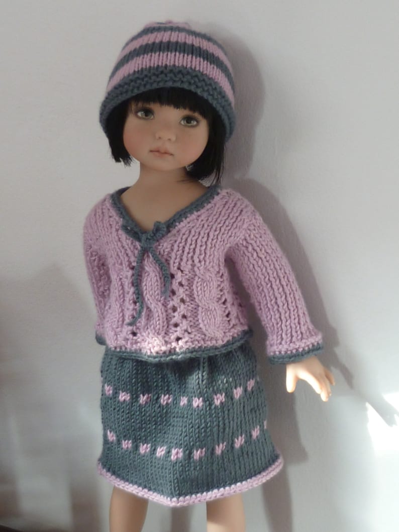 40. English and French INSTANT DOWNLOAD PDF knitting Pattern13 dolls Little Darling image 8