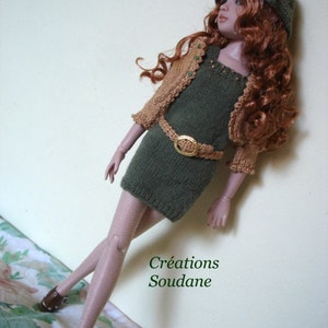1. English and French INSTANT DOWNLOAD Pdf knitting pattern dress and jacket only for 16 Ellowyne 16 and Tonner doll image 4