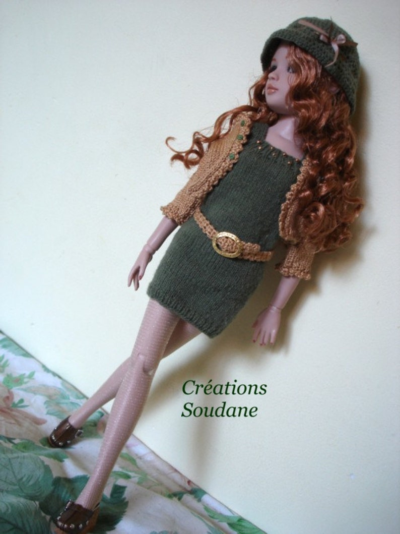 1. English and French INSTANT DOWNLOAD Pdf knitting pattern dress and jacket only for 16 Ellowyne 16 and Tonner doll image 4