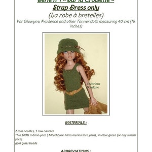 1. English and French INSTANT DOWNLOAD Pdf knitting pattern dress and jacket only for 16 Ellowyne 16 and Tonner doll image 2