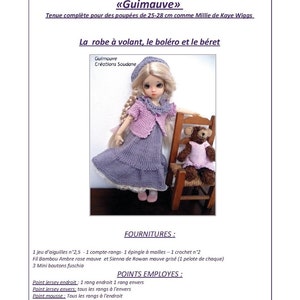 39. English and French INSTANT DOWNLOAD PDF knitting Pattern yosd bjd artist dolls 10 image 2