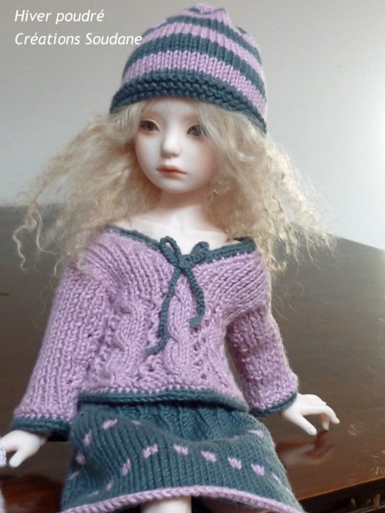 40. English and French INSTANT DOWNLOAD PDF knitting Pattern13 dolls Little Darling image 5