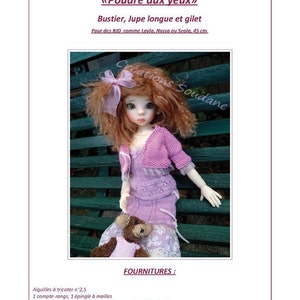 52. English and French INSTANT DOWNLOAD PDF knitting Pattern msd bjd kaye wiggs dolls dollstown 17 image 3