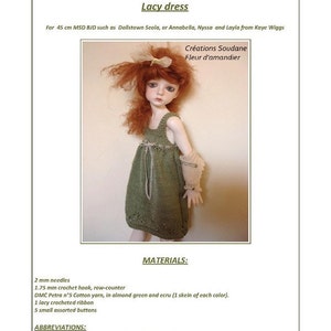 20. English and French INSTANT DOWNLOAD PDF knitting Pattern msd bjd Kaye Wiggs dolls 18 image 2