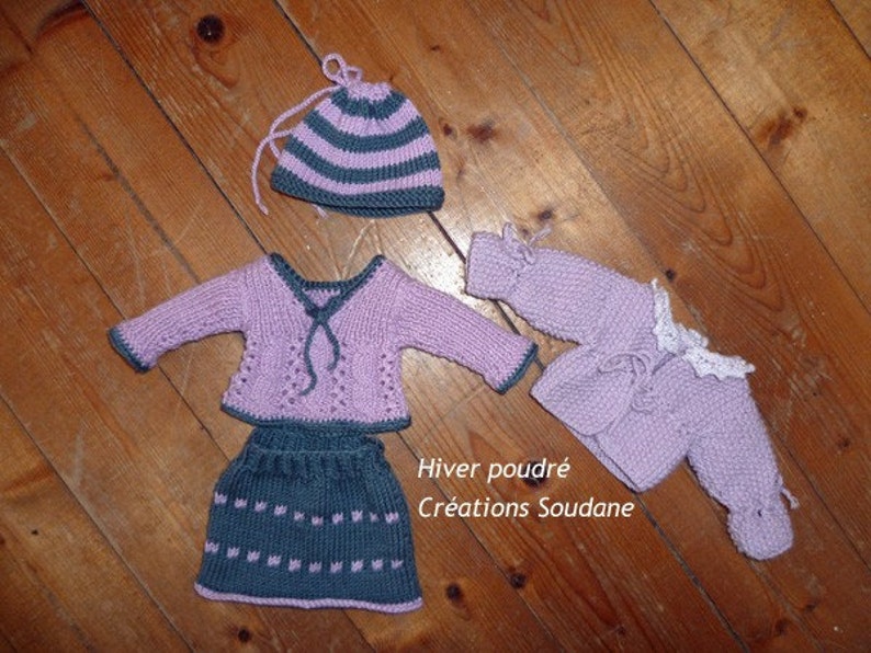 40. English and French INSTANT DOWNLOAD PDF knitting Pattern13 dolls Little Darling image 3