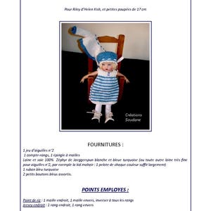 12. Only french Le ptit mousse knitting pattern pdf pour poupée de 20 cm, BJD ARTISTES KISH image 4