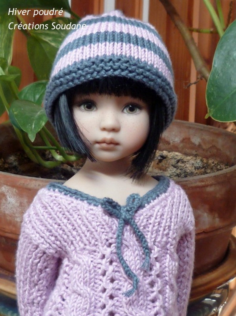 40. English and French INSTANT DOWNLOAD PDF knitting Pattern13 dolls Little Darling image 1