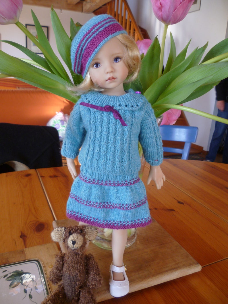 55. English and French INSTANT DOWNLOAD PDF knitting Pattern 13 dolls Little Darling image 7