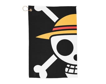 Skull and bones, Golf Towel, Personalized Golf Towel, Sports Towel, Custom Golf Gift, Golf Accessories, Golfing Gear, anime gift, big