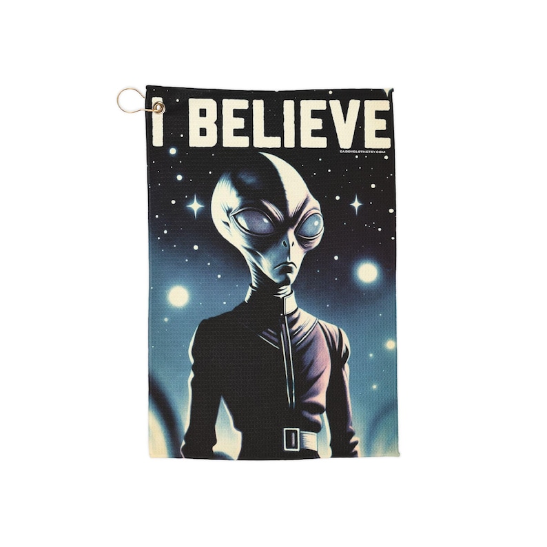 CADDYCLOTH I Believe Alien Golf Towel - Thumbnail 2