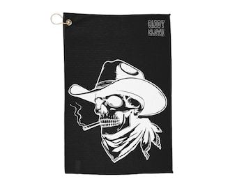Western Skull Golf towel, golf accessories for golf bag, skull golf towel