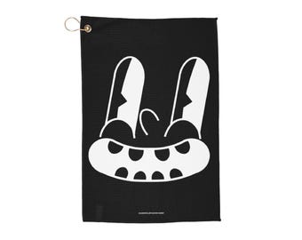 Cartoon Face Golf Towel, Funny Golf Towel, Unique Golf Gift, Golf Accessories, Golf Towel Set, Golf Lover Gift