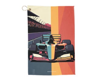 F1 Formula One Racing Golf Towel, F1, golf towel gift, golfer gift, golf accessories for his golf bag, golf, custom golf towel, racing gift