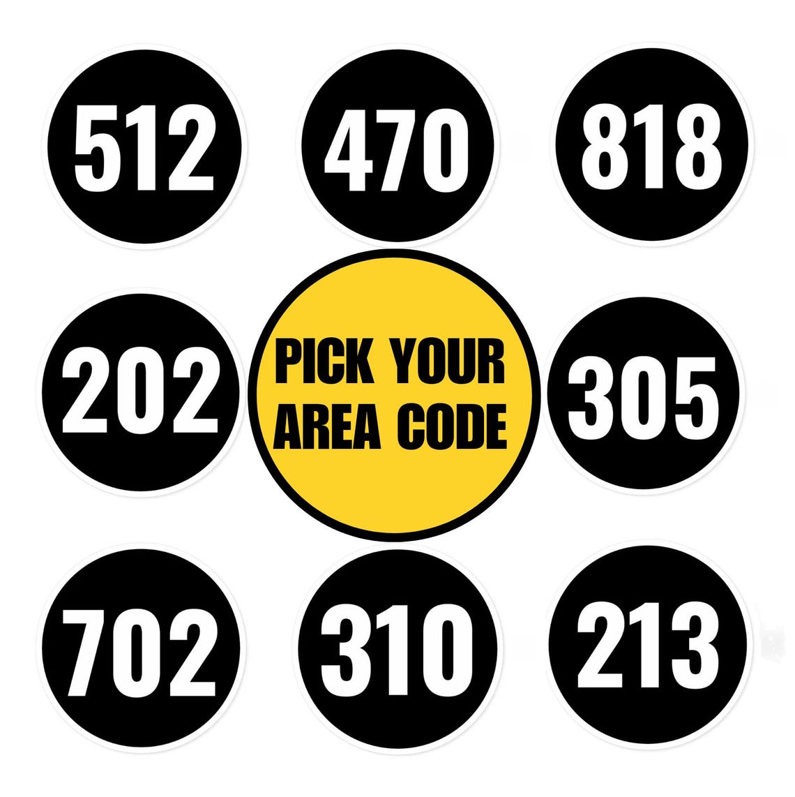 Area Code Vinyl Sticker - Etsy