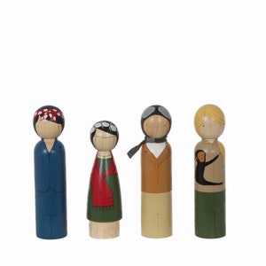 Rosie the Riveter, Large Wooden Peg Doll, Trailblazers, Famous Women, Educational Fair Trade Toy, Goose Grease image 8