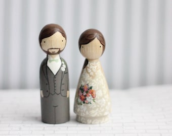 RUSH Custom Cake Topper, Wooden Peg Dolls, Fair Trade, Goose Grease