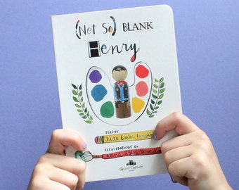 Not So) Blank Henry, Children's Board Book, Peg Doll Book, Goose Grease