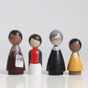 The Trailblazers III, Wooden Peg Dolls, Famous Women, Fair Trade Toys, Goose Grease image 1