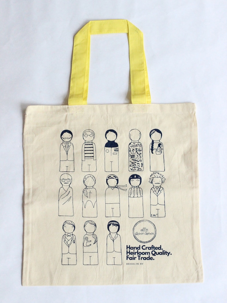 Doll Outline Printed Canvas Tote Bag, Tote Bag, Goose Grease image 1