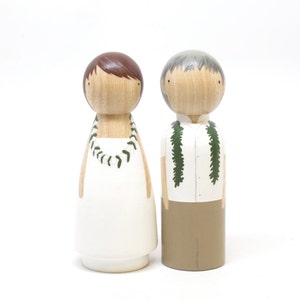 Custom Wooden Peg Doll, Cake Toppers, Destination Wedding, Fair Trade, Goose Grease image 1