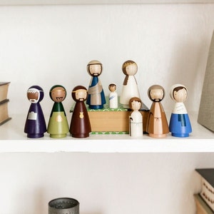 Nativity Scene, Wooden Peg Dolls, Fair Trade, Hand-Painted, Goose Grease image 3