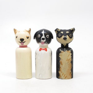 Custom Dog Wooden Peg Doll, Hand-Painted, Fair Trade, Personalized Pet Portrait, Goose Grease image 4