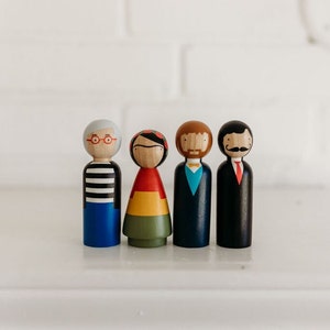 The Modern Artists, Wooden Peg Dolls, Famous Painters, Fair Trade Toys, Goose Grease