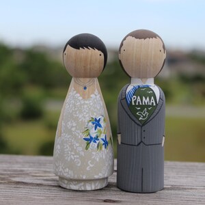 Custom Wooden Peg Doll, Cake Toppers, Destination Wedding, Fair Trade, Goose Grease image 2