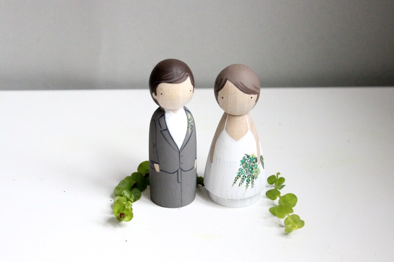 Custom Wooden Peg Doll, Cake Toppers, Destination Wedding, Fair Trade, Goose Grease image 3